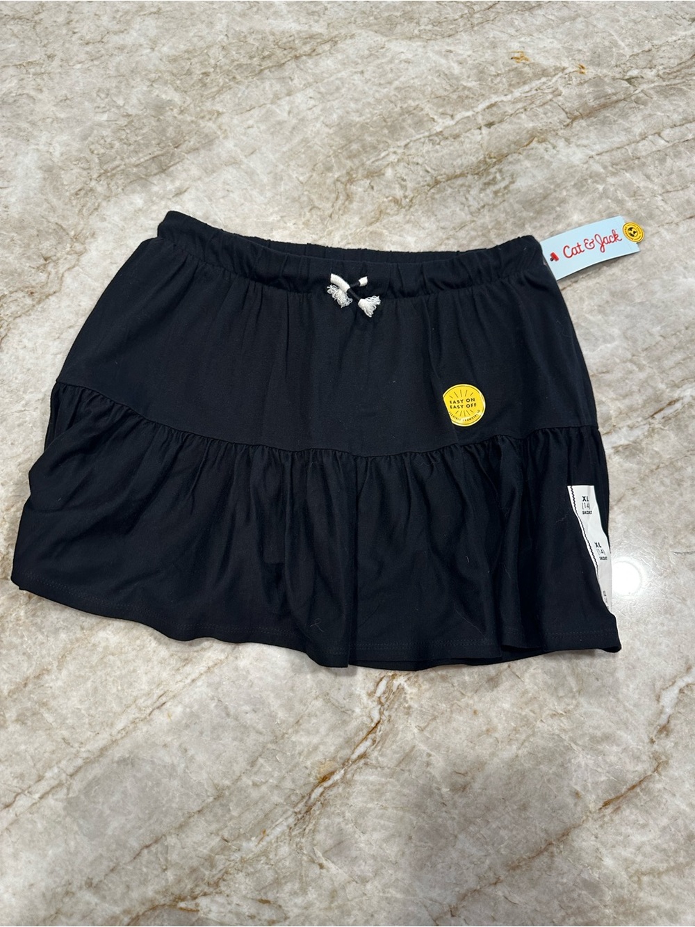 Cat & Jack Black Tiered Skirt with Drawstring